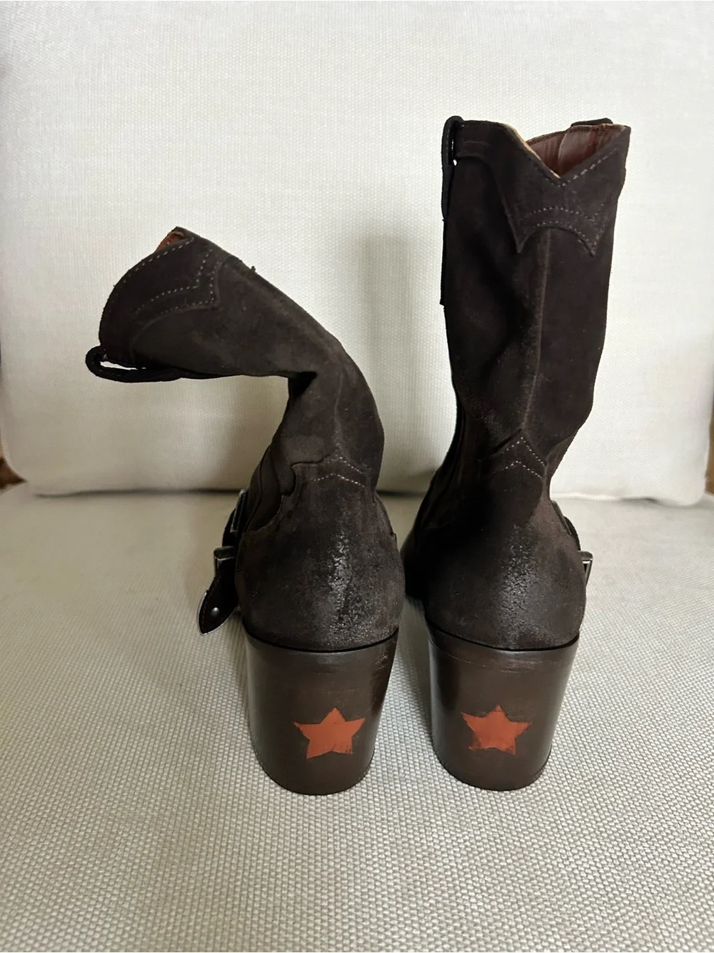 New Free People Lady Lonestar Western Suede Boots - Picture 6 of 9